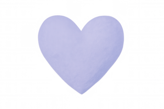 Purple heart silhouette representing romantic feelings, showcasing deep affection against transparent backdrop, ideal for love-themed designs