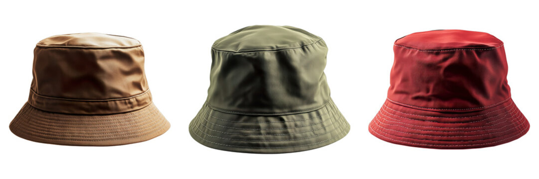 Three hats are shown in a row, with the middle one being green