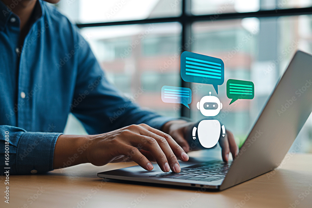 Poster understanding chatbot technology: ai virtual assistant for customer service and business automation 