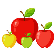 red apples with leaves