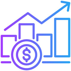 Increase icon isolated on white background. vector illustration icon for business, accounting financial and other business