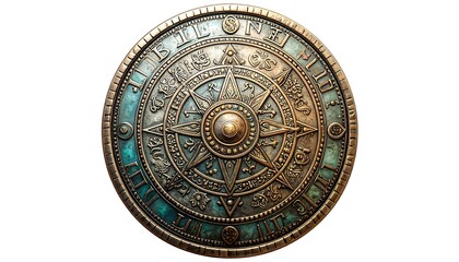 Obraz premium Ornate, decorative shield with intricate carvings.