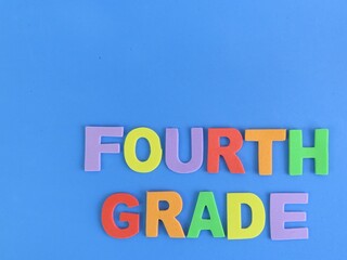 Multicolored eva foam letters form the expression 