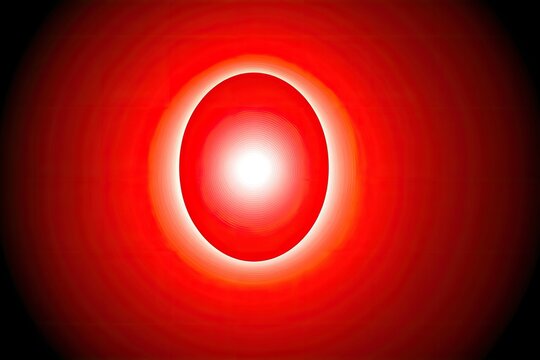 Red oval with radiating light
