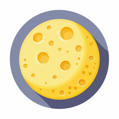 Fototapeta premium Flat vector icon of the moon showing craters, representing lunar studies and astronomy.