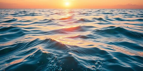 Obraz premium Pastel sunset paints shimmering ocean waves, playful splashes reflecting golden light, evening, beautiful