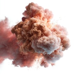 Abstract explosion of light peach and tan colored smoke