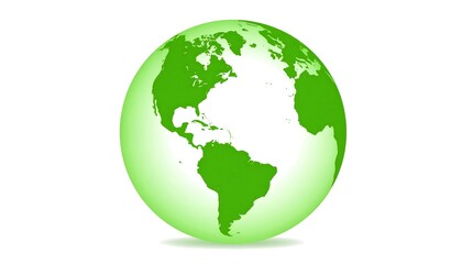 Obraz premium Green globe of the world map.