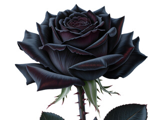 Dark Rose Petals With Deep Red Accents isolated on a transparent background black