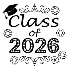 Graduation celebration design with academic cap and floral elements