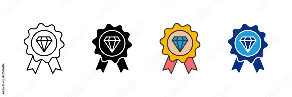Poster value proof icon set multiple style collection