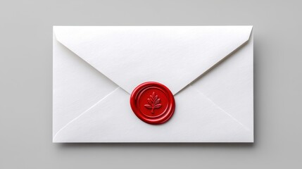 Elegant white envelope sealed with a red wax stamp.