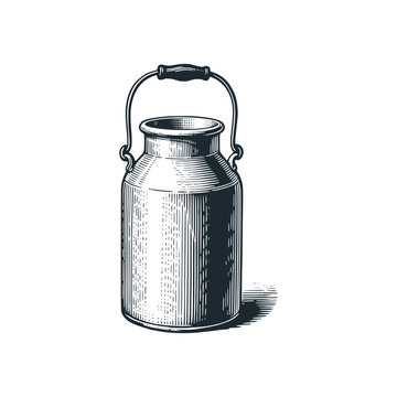 The milk can &ndash; Black and White Icon Vector and Illustration