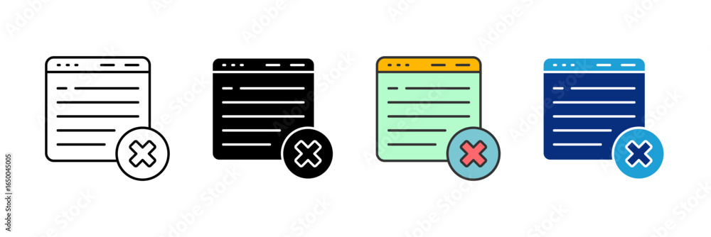 Poster block popups icon set multiple style collection