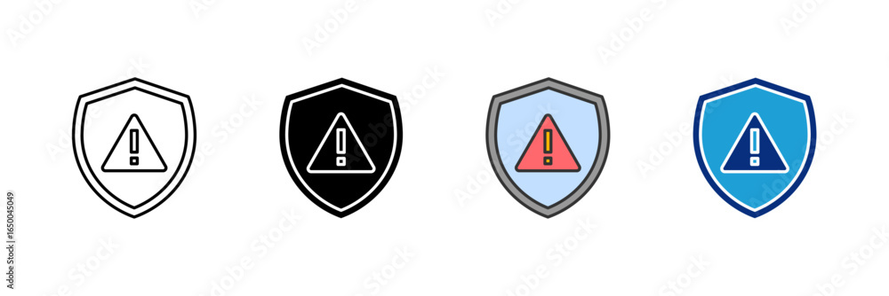 Aufkleber security alert icon set multiple style collection
