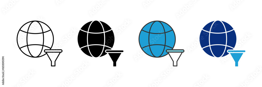 Aufkleber dns filter icon set multiple style collection