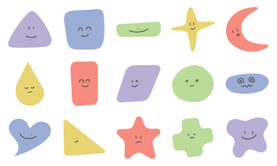 Set of Abstract Emoticon Cartoon