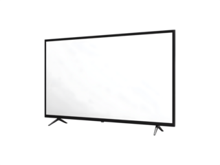 A modern television with a blank screen showcasing sleek design and contemporary style