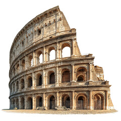 Colosseum's Grandeur: Majestic stone facade of the ancient Colosseum stands as a testament to history, showcasing its intricate architecture and enduring legacy.