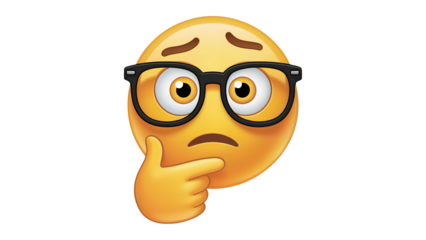 Thinking Emoji with Glasses: Intellectual Concept for Digital Communication