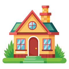 Cartoon Building House Vector Clipart