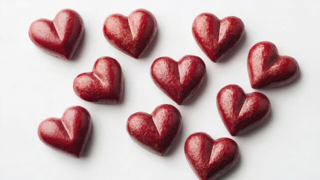 Red heart shaped sprinkles for baking