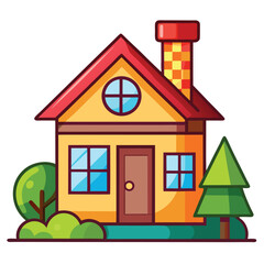 Cartoon Building House Vector