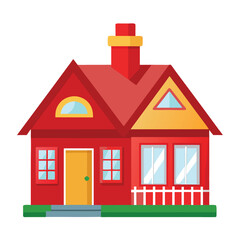 Red Roof Cottage Vector