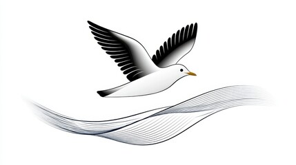 Obraz premium A graceful bird in flight, symbolizing freedom and tranquility.