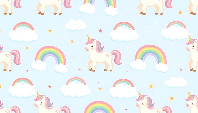 Cute unicorn rainbow pattern