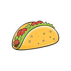 Mexican taco cartoon style