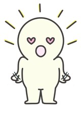A simple full-body portrait expressing feelings of love.
