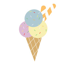 colourfull ice cream cone with sprinkles