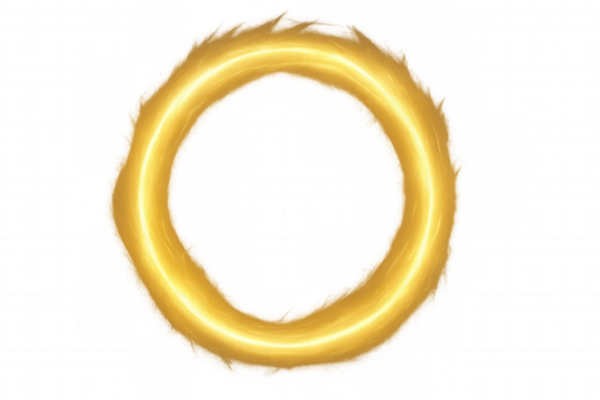 Gleaming golden ring radiating light, floating on transparent surface, perfect for graphic design and creative layouts