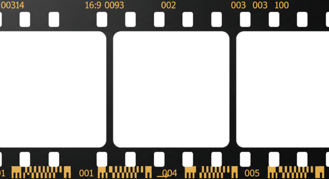 Film strip vector icons set with film camera illustration and date frame design