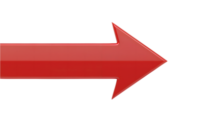 Dynamic red arrow pointing right, perfect for highlighting progress and direction