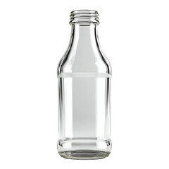 Empty Glass Bottle: A sleek, transparent glass bottle, poised on a plane, evokes a sense of simple elegance and potential, hinting at the contents it could hold.