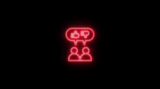 Glowing neon perception icon animation black background. 4K Video motion graphic animation.