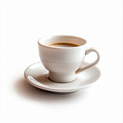 White coffee cup and saucer on white background (1)