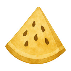 PNG Golden watermelon slice illustration.