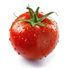 Fresh, wet tomato, isolated on white