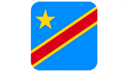Illustration of the flag of the Democratic Republic of Congo.