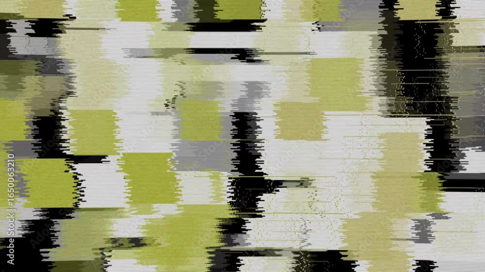 Poster abstract art pattern with yellow and black stripes and a glitch effect. the pattern moves and shifts