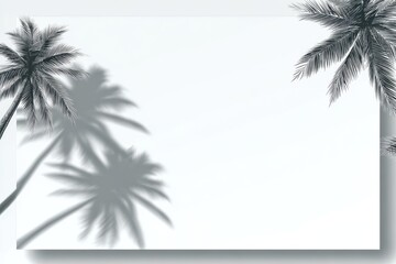 Palm tree shadows on a white background