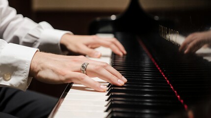 Obraz premium masterful music lesson: an experienced piano instructor teaches young pianists | music lesson, piano lesson, music education, piano teaching, musical learning theme