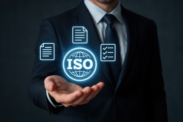 A person holds iso standards in their hand.