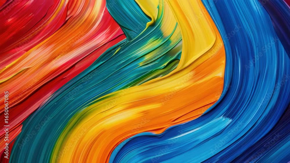 Poster vivid abstract art featuring a dynamic splatter of multicolored paint against a dark gray background