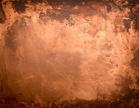 Antique texture of oxidized copper with verdigris