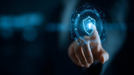 Cybersecurity hologram interface with digital lock