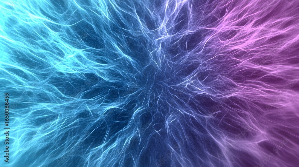 Poster the image showcases a mesmerizing abstract design with intricate, glowing lines radiating from the c